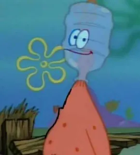 🙂 Patrick Star SpongeBob SquarePants Патрик Стар, Спанч Боб, Мультфильм, Смешно, Кулер whatsapp sticker