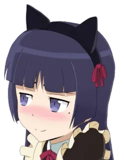 😊 anime, telinga kucing, tersipu, imut, cewek, angkuh, karakter telegram sticker