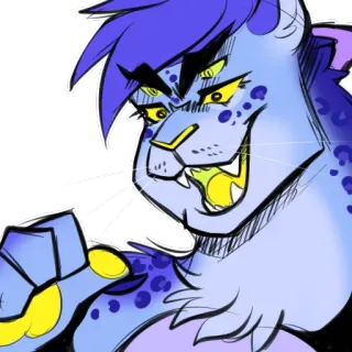 🌹 Фурри, Леопард, Мультик, Животное, Антропоморфный, Улыбающийся telegram sticker
