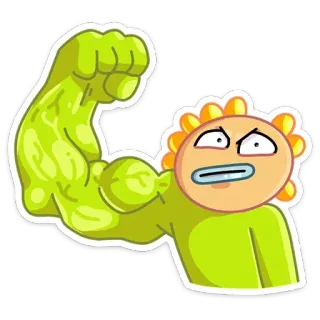 💪 Dibujo animado, Músculo, Fuerte, Personaje, Pegatina whatsapp sticker
