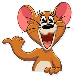 😃 Jerry Mouse Tom and Jerry mouse, cartoon, happy, smiling telegram sticker