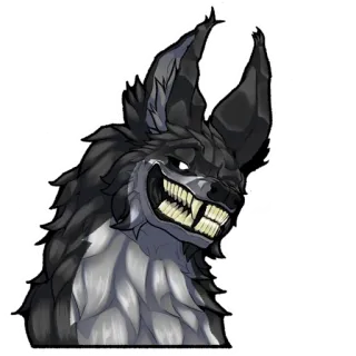 😏 wolf, animal, cartoon, scary, creature, fantasy telegram sticker