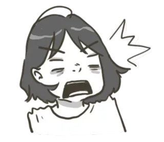 😵 여자, 비명, 충격, 화난, 좌절한, 애니메이션, 만화 whatsapp sticker