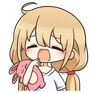 😪 Аниме, Милый/ая, Девушка, Сонный/ая, Зевающий, Мультфильм whatsapp sticker
