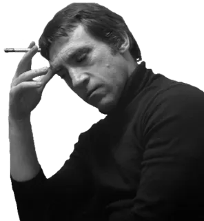 😔 homme, cigarette, fumer, portrait, noir et blanc, pensif telegram sticker