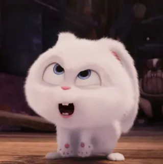 🐰 Snowball The Secret Life of Pets coelho, coelhinho, branco, animal, animal de estimação, desenho animado whatsapp sticker