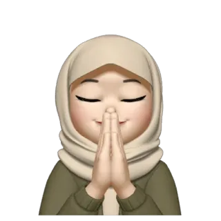 💿 Hidżab, Muzułmanin, Kobieta, Emoji, Pozdrowienie, Modlitwa telegram sticker