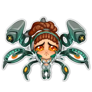 👐 sticker, cartoon, figur, frau, sci-fi, anime telegram sticker