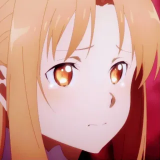 🥺 Asuna Yuuki Sword Art Online Аниме, Sword Art Online, Персонаж, Асуна, Грустный telegram sticker