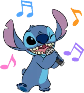 🎤 Stitch สติทช์, ลิโล่ แอนด์ สติทช์, ไมโครโฟน, การ์ตูน, ตัวละคร, ดิสนีย์ telegram sticker