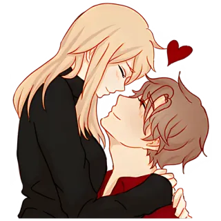 😇 Аниме, Пара, Любовь, Романтика, Сердце, Мультфильм, Персонажи telegram sticker