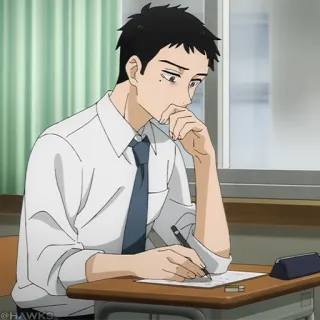 🎎 Anime, Étudiant, Écriture, École, Bureau telegram sticker