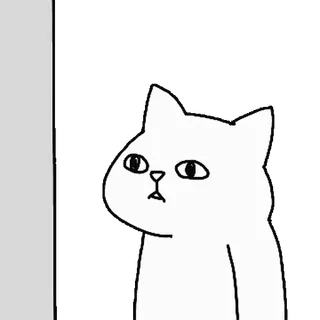 💬 kat, witte kat, schattig, cartoon kat, dier telegram sticker