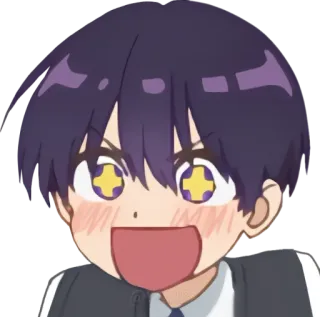 🤩 anime, anak laki-laki, semangat, kartun, senang, ceria, lucu telegram sticker