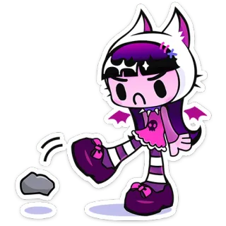 ⭐ Anime, Gótico, Murciélago, Dibujos animados telegram sticker