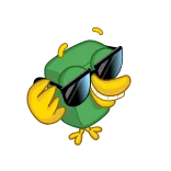 😎 만화, 새, 멋진, 선글라스 whatsapp sticker