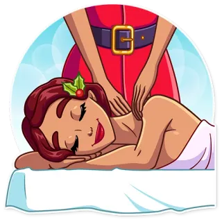 💆 massage, relaxation, spa, christmas, holiday, wellness, winter telegram sticker