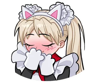 ☺ Anime, Kawaii, Lindo, Gato, Sirvienta, Sonrojo telegram sticker