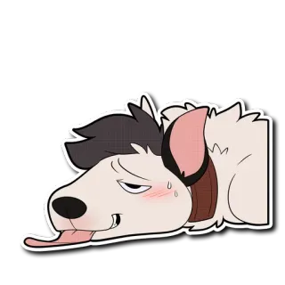 🤤 dog, cartoon, exhausted, animal, tired, meme telegram sticker