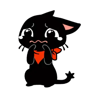😢 แมว, การ์ตูน, เศร้า, ร้องไห้, น่ารัก, น่ารัก, อนิเมะ telegram sticker