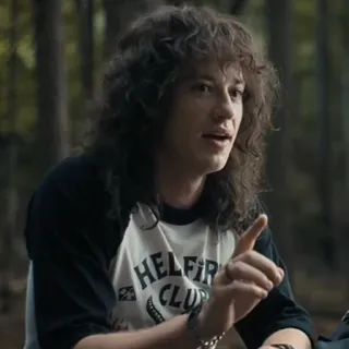 ☝️ Eddie Munson Stranger Things HELLFIRE CLUB Клуб Адского Пламени, Очень странные дела, Эдди Мансон telegram sticker
