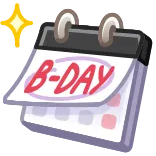 π B-DAY verjaardag, kalender, feest, evenement, party, datum telegram sticker