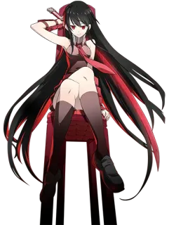 😏 Akame Akame ga Kill! Anime, Zwaard, Meisje, Rood, Katana telegram sticker