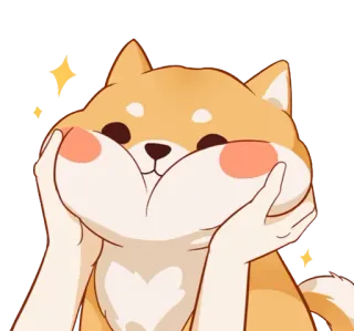 ☺️ Hund, Shiba Inu, süß, Cartoon, fröhlich, Tier telegram sticker
