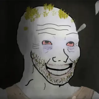 👨‍💻 Wojak, Meme, Internetmeme, Gedegenereerd, Lijden, Pijn telegram sticker