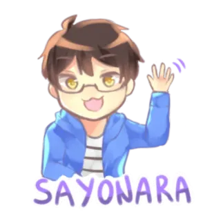 😀 SAYONARA sayonara, goodbye, anime, manga, farewell, character telegram sticker