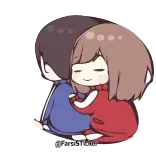 😌 คู่รัก, ความรัก, กอด, การ์ตูน, ความสัมพันธ์, น่ารัก telegram sticker
