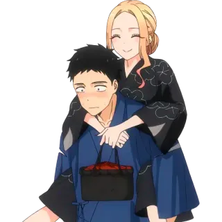 👩‍❤️‍👨 anime, couple, romance, portrait, anime couple, cute telegram sticker
