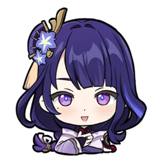 😄 Raiden Shogun Genshin Impact Anime, Jeu vidéo, Personnage, Genshin Impact, Raiden Shogun, Chibi whatsapp sticker