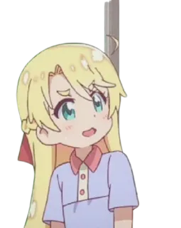 ☺️ chica anime, pelo rubio, dibujo animado, linda, chica, anime, manga telegram sticker