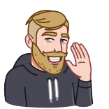 👋 マンガ, 男, 手を振る, 挨拶, フレンドリー telegram sticker