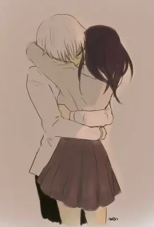 💗 Anime, Abraço, Casal, Romance, Afeição telegram sticker