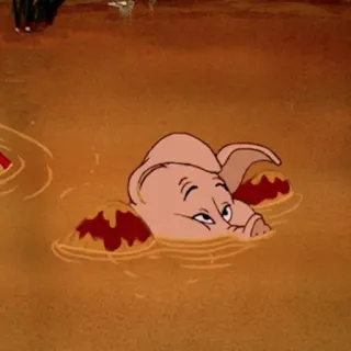 🥀 Dumbo cartoon, elephant, dumbo, disney, mud, funny telegram sticker