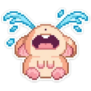 😭 울음, 슬픈, 괴물, 픽셀 아트, 귀여운, 만화 telegram sticker