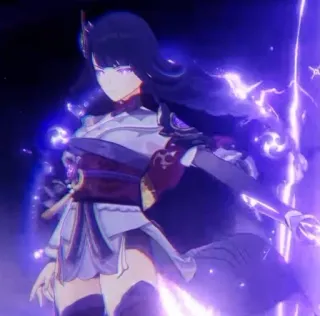 👾 Raiden Shogun Genshin Impact Anime, Jeu vidéo, Personnage, Raiden Shogun, Genshin Impact, Violet telegram sticker