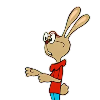😲 cartoon, rabbit, character, animal, glasses telegram sticker