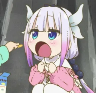 🍮 Kanna Kamui Miss Kobayashi's Dragon Maid Anime, Kanna, Dragon, Kawaii, Mignon, Nourriture telegram sticker