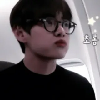 🪡 초롱 texto coreano, pessoa, óculos, estrelas telegram sticker