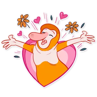 💗 Hoạt hình, Trái tim, Tình yêu, Tình cảm, Khỉ whatsapp sticker