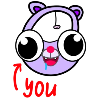 🥴 you Cartoon, Niedlich, Animation, Tier, Kulleraugen whatsapp sticker