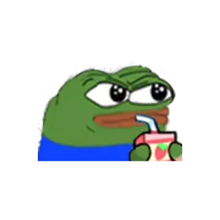 🤨 Pepe the Frog Pepe, grenouille, mème, boire, jus, dessin animé whatsapp sticker