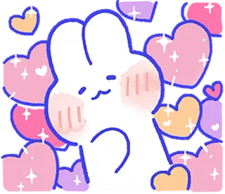 ❤️ lapin, coeurs, mignon, kawaii, amour, étincelles telegram sticker