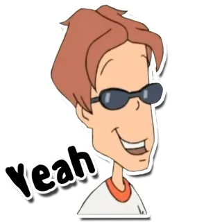 😎 Yeah hoạt hình, hoạt hình, kính, nụ cười, bé trai telegram sticker