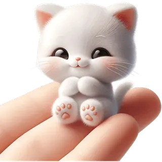 ☺️ gatto, gattino, carino, animale, animale domestico, bianco, kawaii telegram sticker