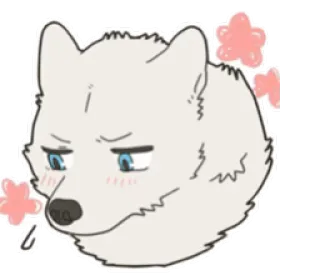 😟 serigala, anime, kartun, binatang, stiker, imut telegram sticker