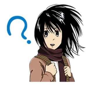 🤔 Mikasa Ackerman Attack on Titan Anime, Ataque dos Titãs, Mikasa Ackerman, Shingeki no Kyojin, Animação, Personagem telegram sticker
